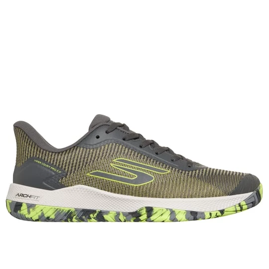 Foto del prodotto Skechers Uomo Viper Court Pro 2.0 Sneaker in Grigio / Giallo, Arch Fit złoty
