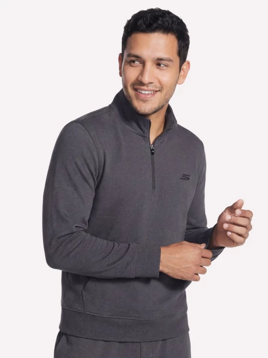 Foto del prodotto Skechers Uomo Weekend Easy 1 / 4 Zip in Nero / Carbone, Taglia Piccolo