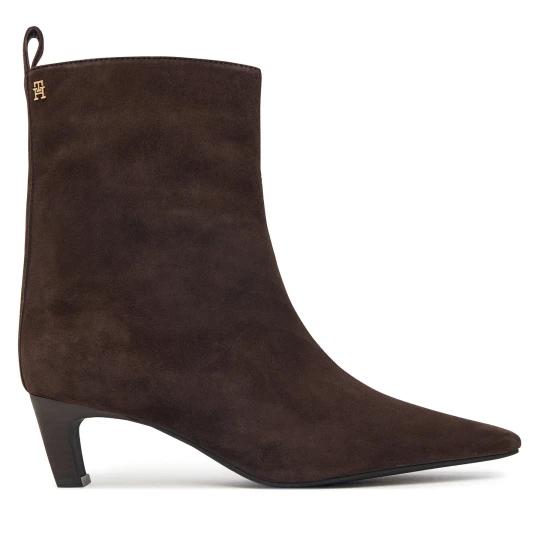 Foto del prodotto Stivaletti Tommy Hilfiger Kitten Heel Suede Ankle Boot FW0FW09670 Marrone scuro