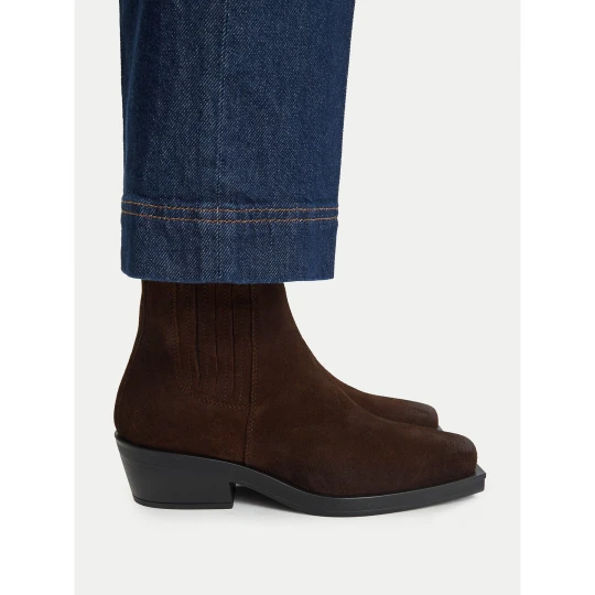 Foto del prodotto Stivaletti Tommy Jeans Tjw Suede Cowboy Boots EN0EN03142 Marrone scuro