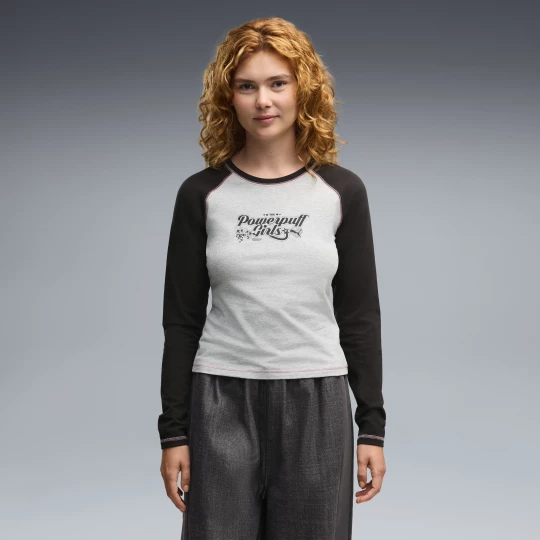 Foto del prodotto T-shirt a maniche lunghe PUMA x POWERPUFF GIRLS da donna, Abbigliamento, Grigio Gray