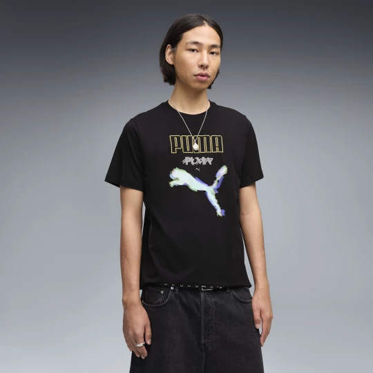 Foto del prodotto T-shirt con grafica PUMA Cyber ​​da uomo, Abbigliamento, Nero czarny