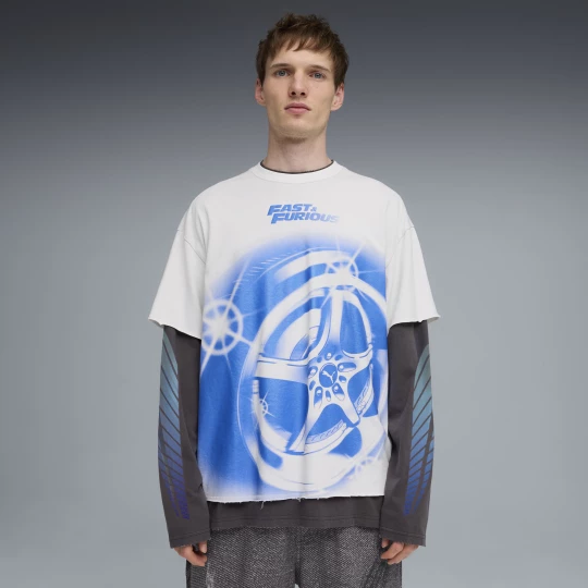Foto del prodotto T-shirt oversize PUMA x FAST & FURIOUS da uomo, Abbigliamento, Bianco biały
