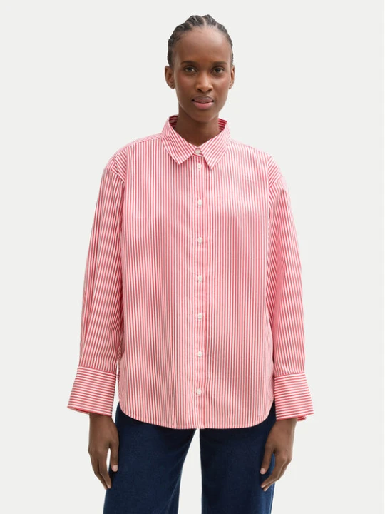 Foto del prodotto Tom Tailor Denim Camicia Striped loose-fit shirt 1040551 Rosso Regular Fit
