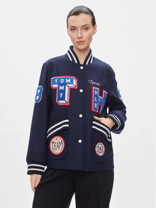 Foto del prodotto Tommy Hilfiger Bomber Collegiate Wool Blend Varsity WW0WW40479 Blu scuro Regular Fit