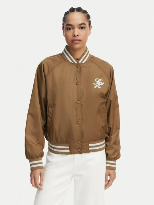 Foto del prodotto Tommy Hilfiger Bomber Logo Appliqué WW0WW48618 Marrone chiaro Regular Fit