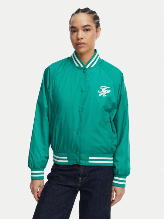 Foto del prodotto Tommy Hilfiger Bomber Logo Appliqué WW0WW48618 Verde Regular Fit