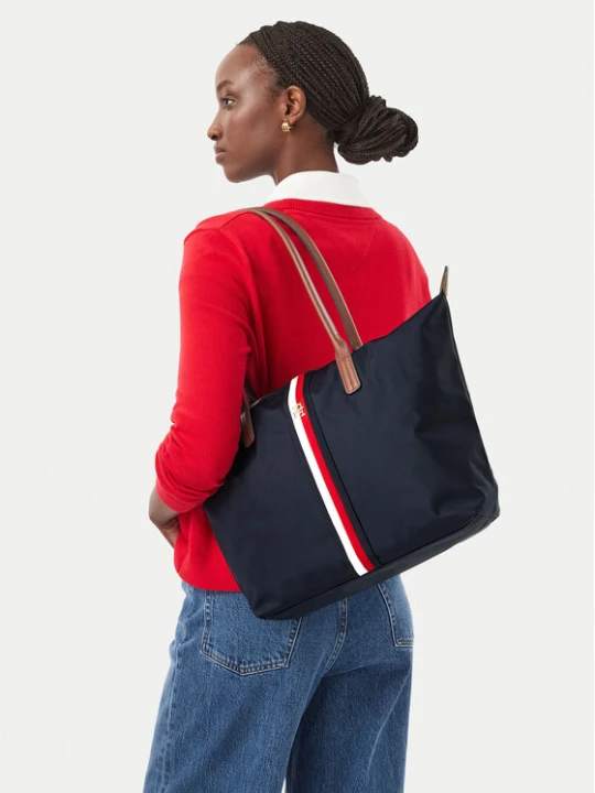Foto del prodotto Tommy Hilfiger Borsetta Popette Tote Corp AW0AW19027 Blu scuro