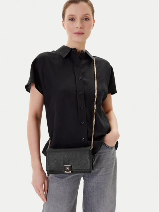 Foto del prodotto Tommy Hilfiger Borsetta Th Her Flap W / Chain AW0AW17403 Nero