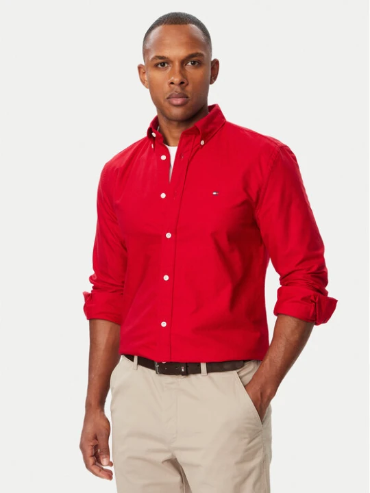 Foto del prodotto Tommy Hilfiger Camicia Solid Heritage MW0MW35774 Rosso Regular Fit