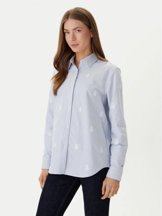 Foto del prodotto Tommy Hilfiger Camicia WW0WW49386 Celeste Relaxed Fit