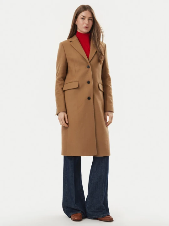 Foto del prodotto Tommy Hilfiger Cappotto di lana WW0WW51106 Marrone Slim Fit