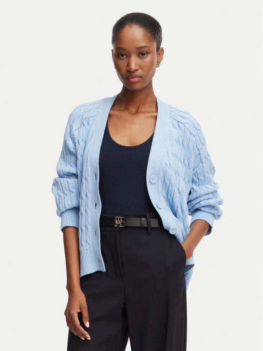 Foto del prodotto Tommy Hilfiger Cardigan WW0WW50078 Azzurro chiaro Relaxed Fit