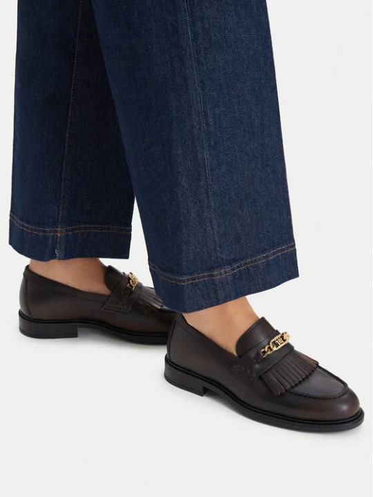 Foto del prodotto Tommy Hilfiger Chunky loafers Th Chain Fringe Leather Loafer FW0FW09668 Marrone scuro