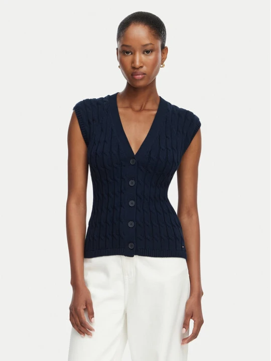 Foto del prodotto Tommy Hilfiger Gilet Mid Gg Cable WW0WW50075 Blu scuro Regular Fit