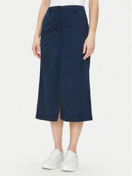 Foto del prodotto Tommy Hilfiger Gonna midi Co Blend Midi Skirt WW0WW44726 Blu scuro Regular Fit