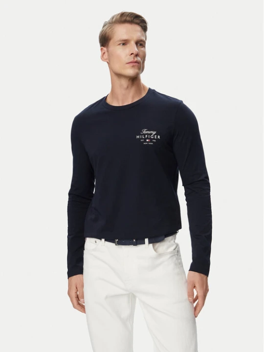 Foto del prodotto Tommy Hilfiger Longsleeve Script Stack MW0MW43225 Blu scuro Regular Fit