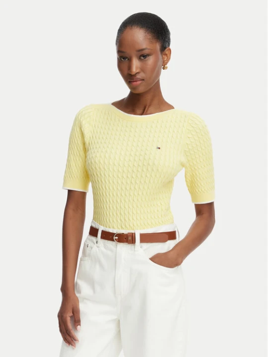 Foto del prodotto Tommy Hilfiger Maglione Fine Gg Cable Boat WW0WW50103 Giallo chiaro Regular Fit