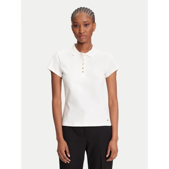 Foto del prodotto Tommy Hilfiger Polo Gold Button WW0WW45768 Écru Slim Fit