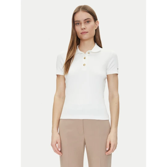 Foto del prodotto Tommy Hilfiger Polo Slim Gold Button Polo Ss WW0WW45436 Bianco Regular Fit