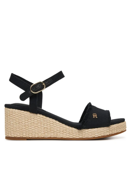 Foto del prodotto Tommy Hilfiger Sandali Mid Woven Wedge Espad Fringe FW0FW09470 Nero