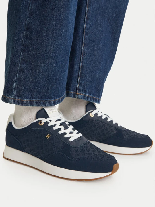 Foto del prodotto Tommy Hilfiger Sneakers Th Runner Suede Monogram FW0FW09620 Blu scuro