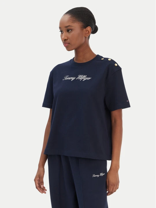 Foto del prodotto Tommy Hilfiger T-shirt Script WW0WW47819 Blu scuro Regular Fit