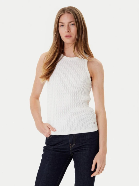 Foto del prodotto Tommy Hilfiger Top WW0WW45706 Écru Slim Fit Crema