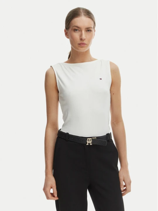 Foto del prodotto Tommy Hilfiger Top WW0WW47807 Écru Slim Fit Crema