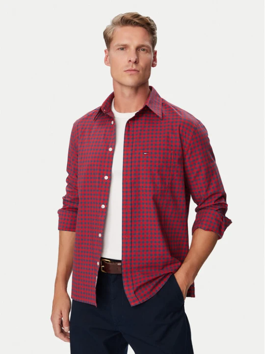 Foto del prodotto Tommy Jeans Camicia Check Oxford DM0DM23516 Bordeaux Regular Fit