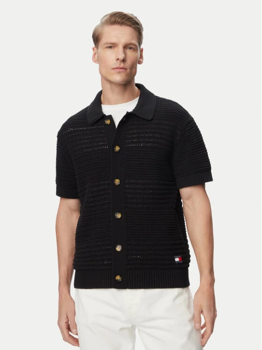 Foto del prodotto Tommy Jeans Camicia Crochet DM0DM23373 Nero Regular Fit