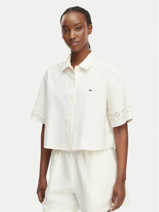 Foto del prodotto Tommy Jeans Camicia DW0DW22214 Crema Relaxed Fit