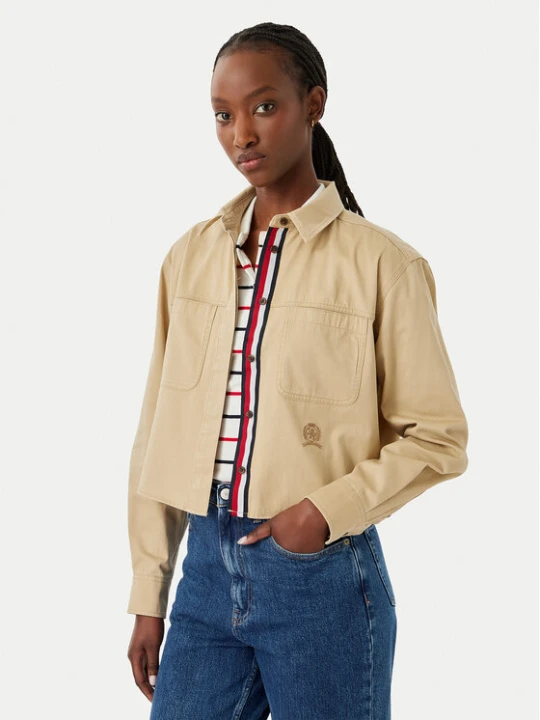 Foto del prodotto Tommy Jeans Camicia DW0DW22942 Beige Cropped Fit