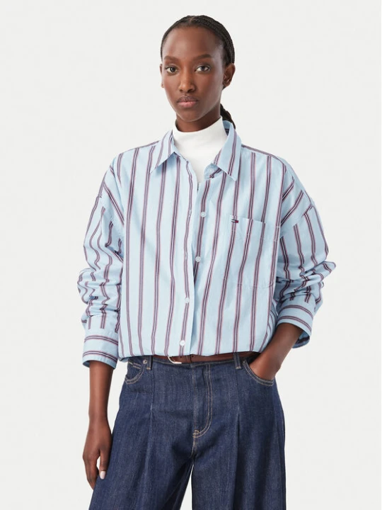 Foto del prodotto Tommy Jeans Camicia Essential DW0DW23340 Azzurro chiaro Oversize