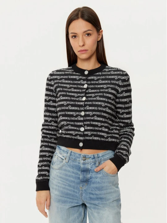 Foto del prodotto Tommy Jeans Cardigan DW0DW19340 Nero Slim Fit