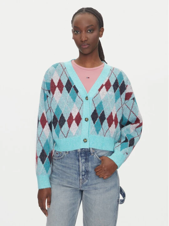 Foto del prodotto Tommy Jeans Cardigan DW0DW21180 Verde Relaxed Fit