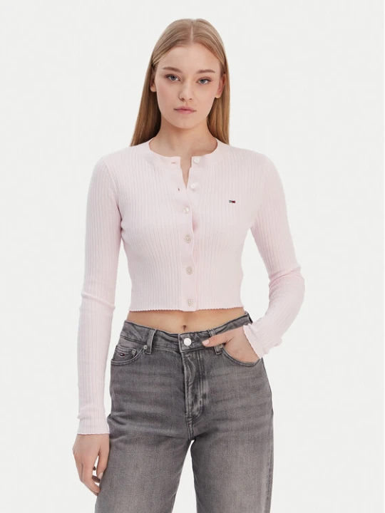 Foto del prodotto Tommy Jeans Cardigan DW0DW22023 Rosa Slim Fit