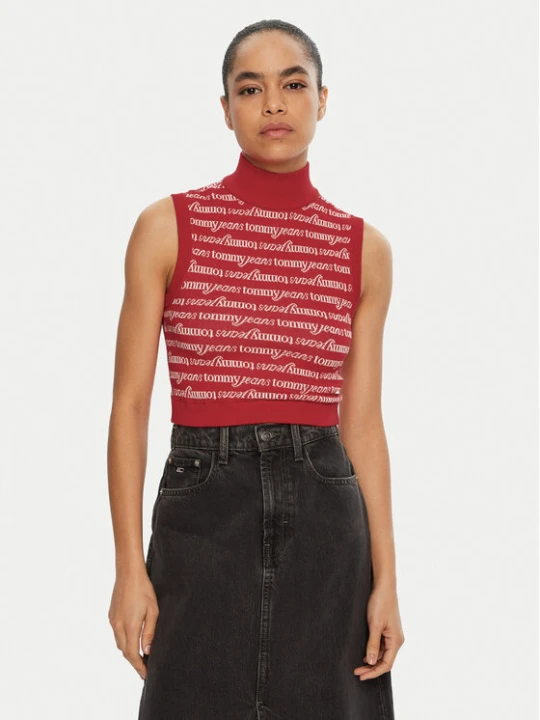 Foto del prodotto Tommy Jeans Dolcevita DW0DW19346 Rosso Slim Fit