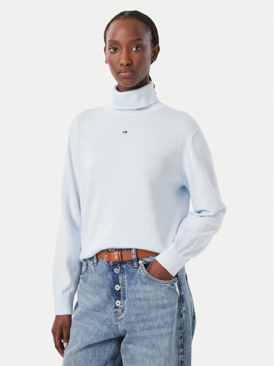 Foto del prodotto Tommy Jeans Dolcevita Essetnial DW0DW23361 Azzurro chiaro Relaxed Fit