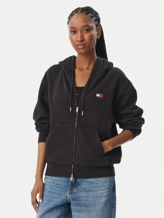 Foto del prodotto Tommy Jeans Felpa Badge DW0DW23529 Nero Regular Fit