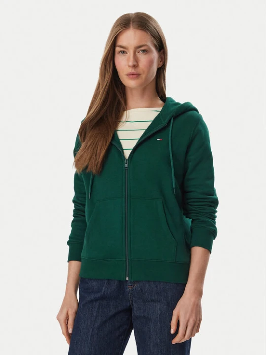 Foto del prodotto Tommy Jeans Felpa Flag DW0DW19729 Verde scuro Regular Fit