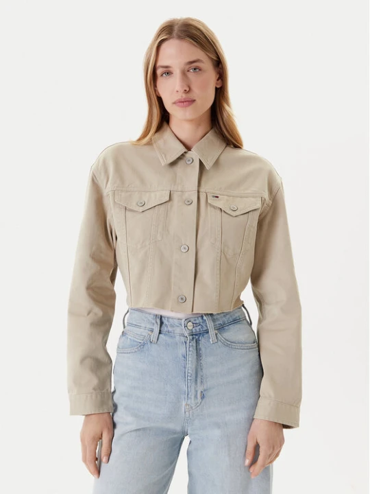 Foto del prodotto Tommy Jeans Giacca di jeans Flag DW0DW21431 Beige Regular Fit