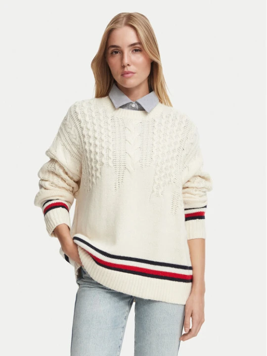 Foto del prodotto Tommy Jeans Maglione DW0DW23353 Crema Oversize