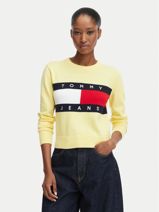 Foto del prodotto Tommy Jeans Maglione Flag DW0DW22930 Giallo chiaro Regular Fit
