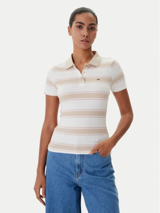 Foto del prodotto Tommy Jeans Polo DW0DW22327 Beige Slim Fit