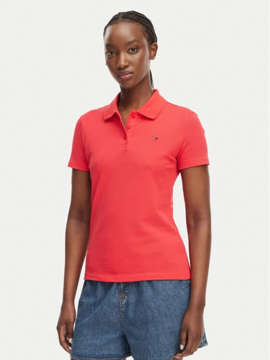 Foto del prodotto Tommy Jeans Polo Essential DW0DW20160 Rosso Slim Fit