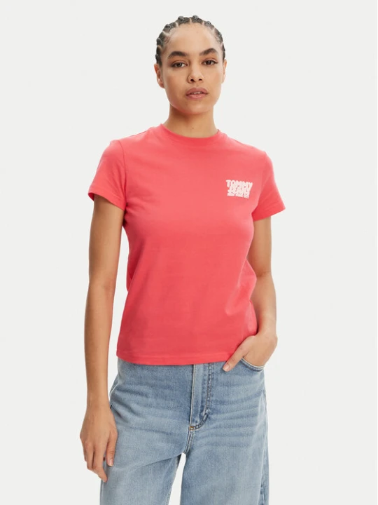 Foto del prodotto Tommy Jeans T-shirt Bubble DW0DW21338 Rosa Regular Fit