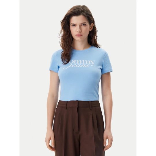 Foto del prodotto Tommy Jeans T-shirt Essential DW0DW19447 Celeste Slim Fit Azzurro chiaro