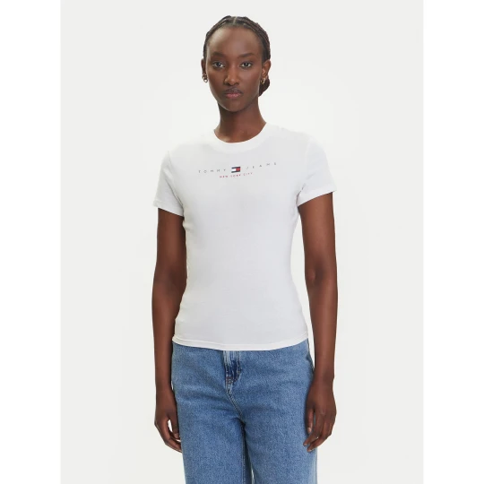 Foto del prodotto Tommy Jeans T-shirt Linear DW0DW21422 Écru Slim Fit Crema