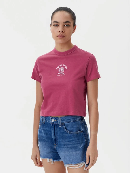 Foto del prodotto Tommy Jeans T-shirt Varsity DW0DW20317 Rosa Regular Fit